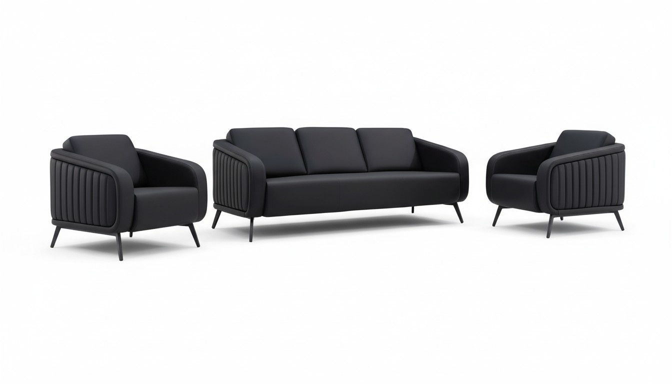Sofagarnitur 3+1+1 Sitzer Büromöbel 2x Sofa Modern Sessel 3tlg.Möbel