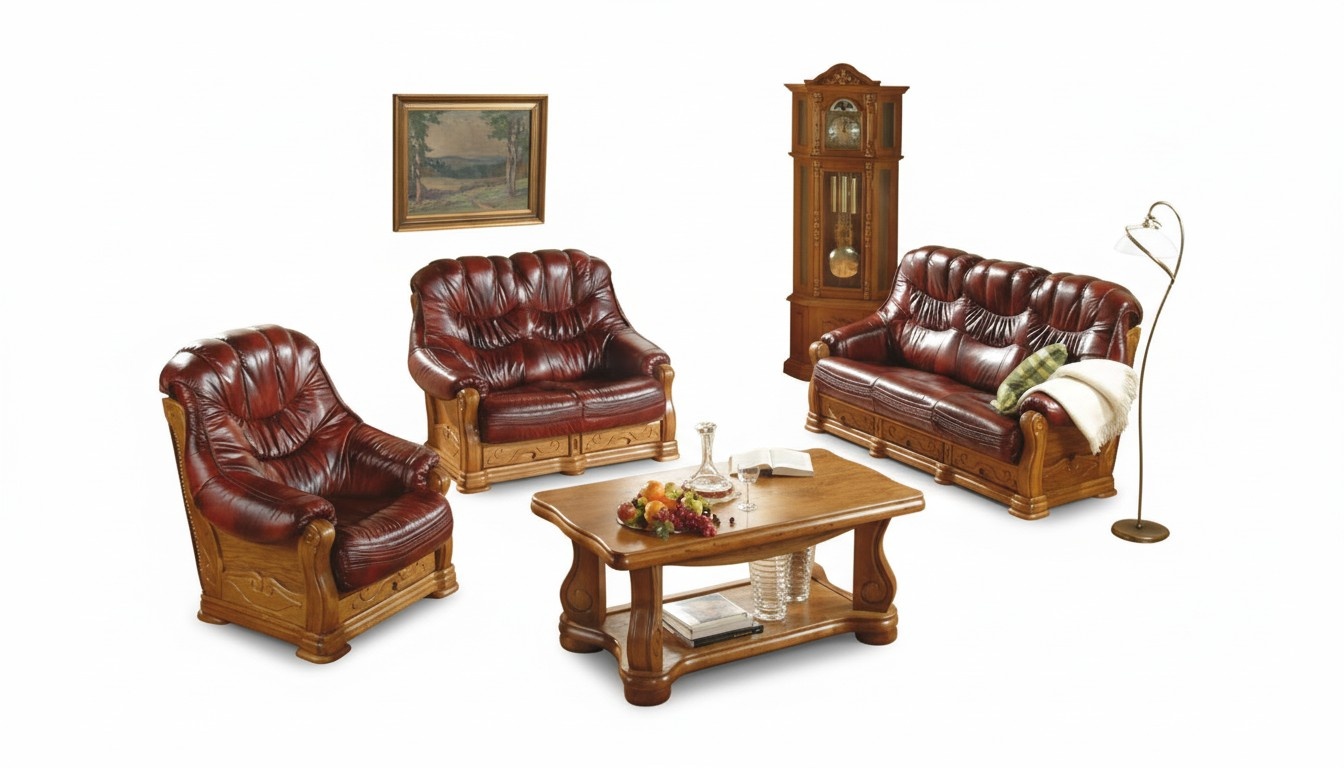 Sofagarnitur 3+1+1 Sitzer Klassischer Wohnlandschaft Sofas Couchen Polster Neu