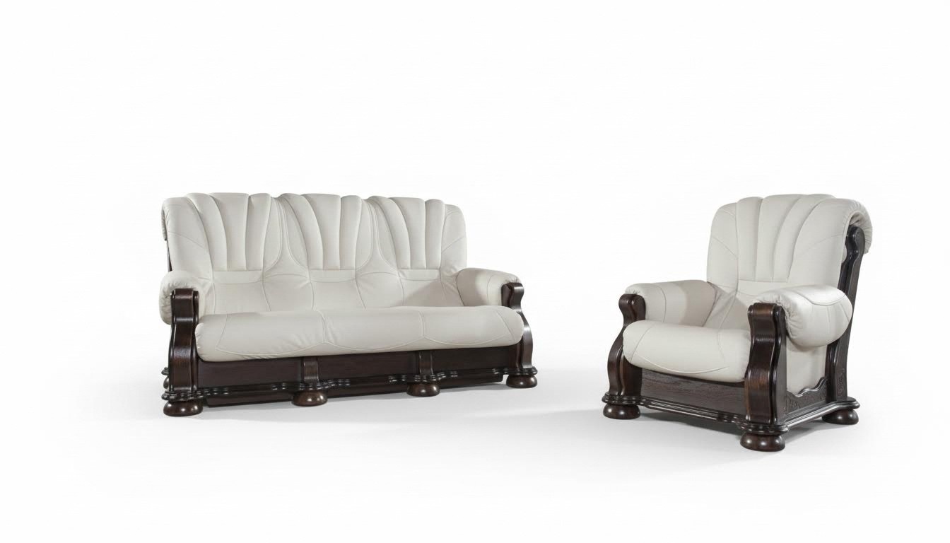 Sofagarnitur 3+1+1 Sitzer Klassischer Wohnlandschaft Sofas Couchen Polster Neu