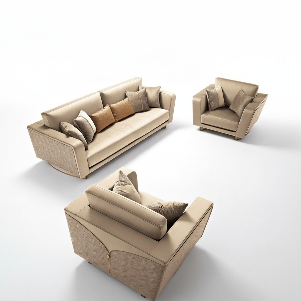 Sofagarnitur 311 Sitzer Set Design Sofa Polster Couchen Leder Italienische Möbel