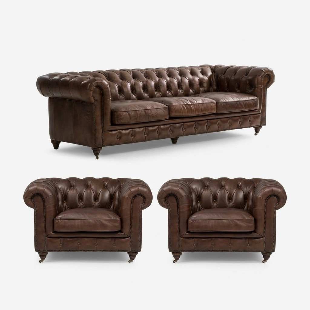 Sofagarnitur 3+1 Sitzer Couch Polster Sitz Chesterfield Couchen Textil