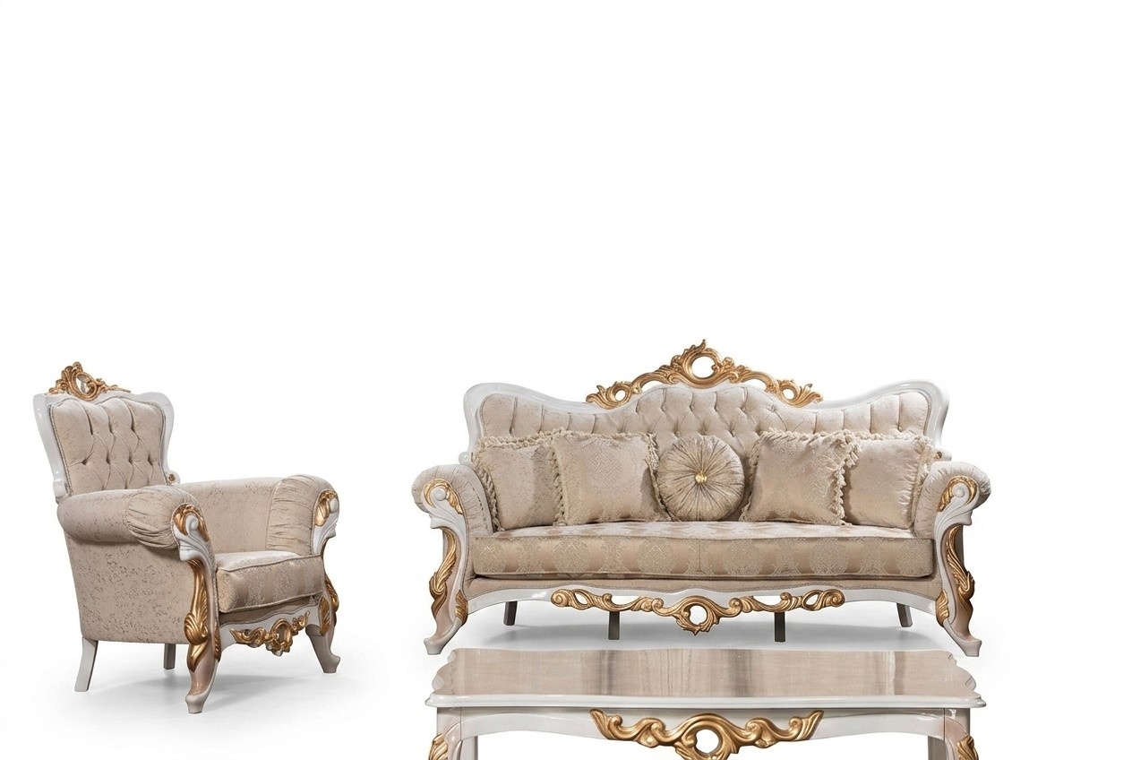 Sofagarnitur 3+1 Sitzer Set Design Sofas Polster Couchen Leder Relax Klassiker