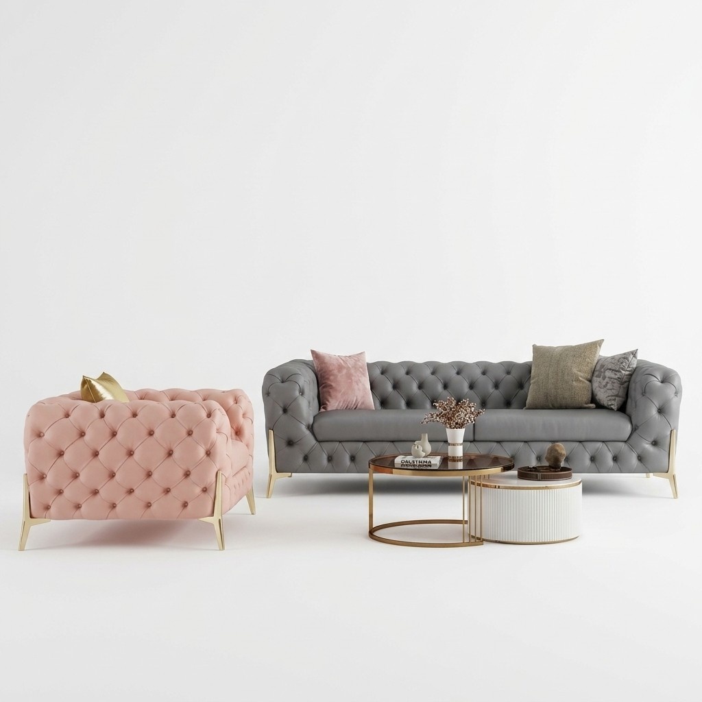 Sofagarnitur 3+1 Sitzer Set Design Sofas Polster Leder Relax Moderne Möbel