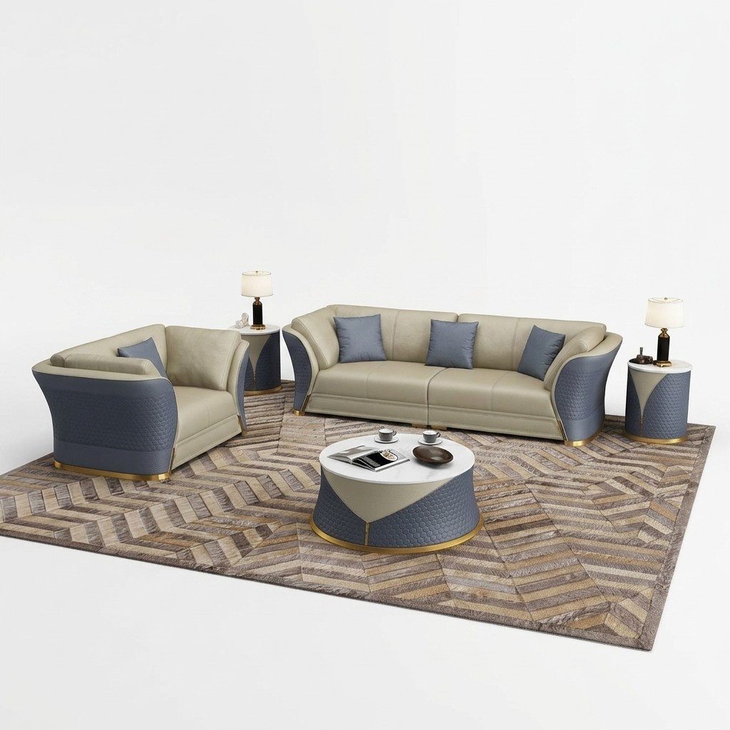 Sofagarnitur 3+1 Sitzer Sofas Couch Polstergarnitur Möbel Couchen Leder Büro Neu