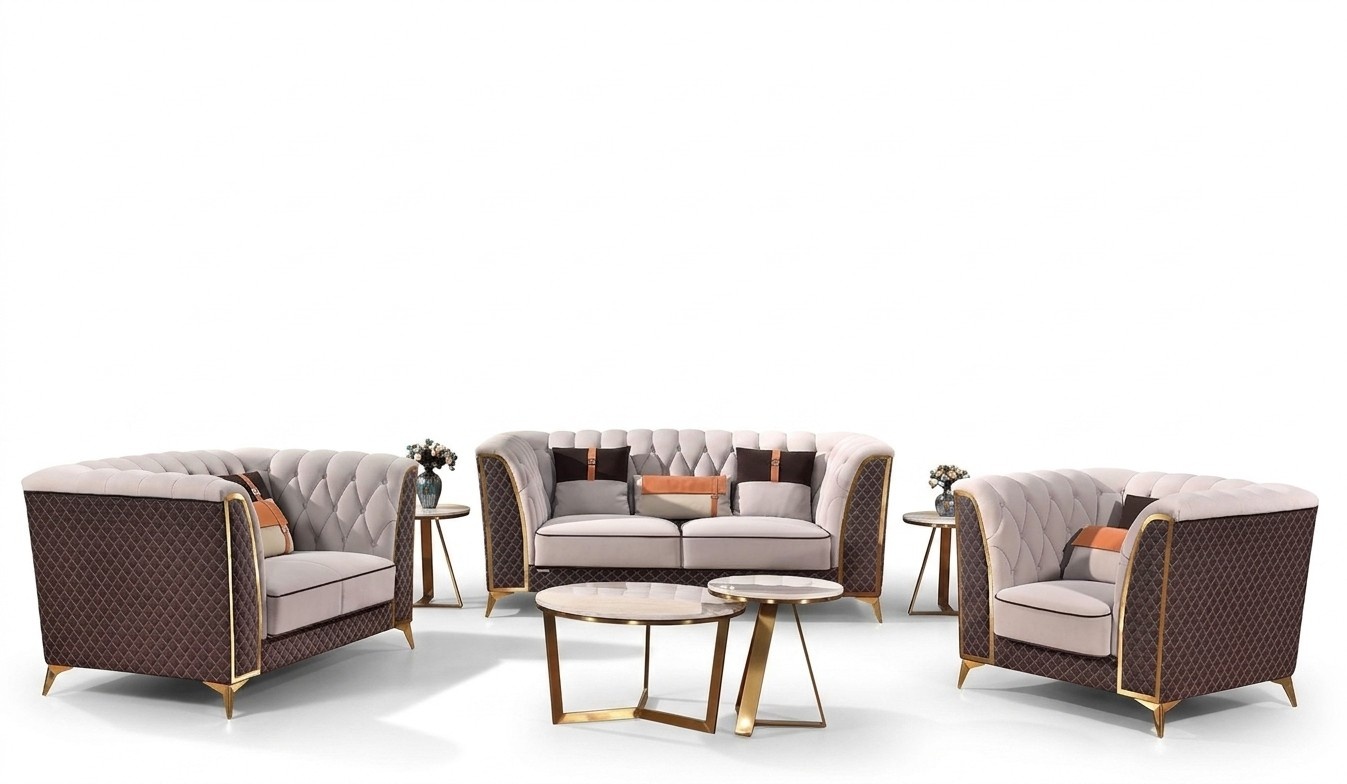 Sofagarnitur 321 Sitzer Ledersofa Modernes Sofa Designer Sofa Neu