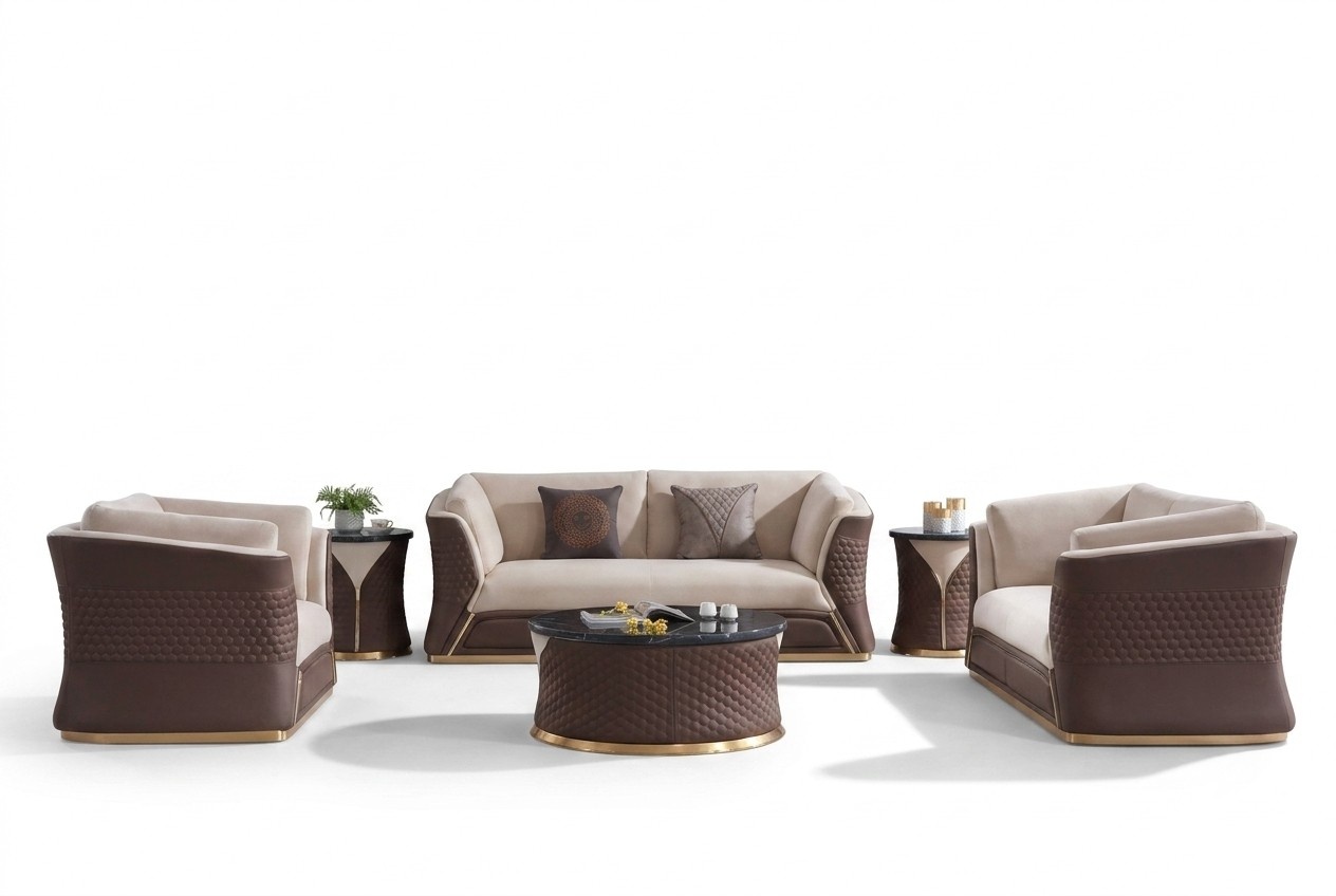 Sofagarnitur 3+2+1 Sitzer Ledersofa Couch Wohnlandschaft Garnitur