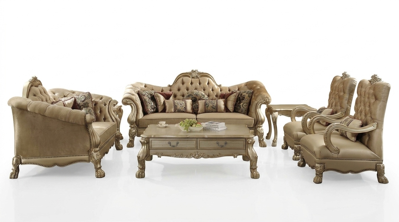 Sofagarnitur 3+2+1 Sitzer Set Sofa Polster Couchen Couch Luxus Chesterfield