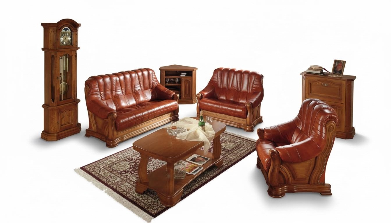 Sofagarnitur 3+2 Sitzer Klassischer Wohnlandschaft Sofas Couchen Polster Neu