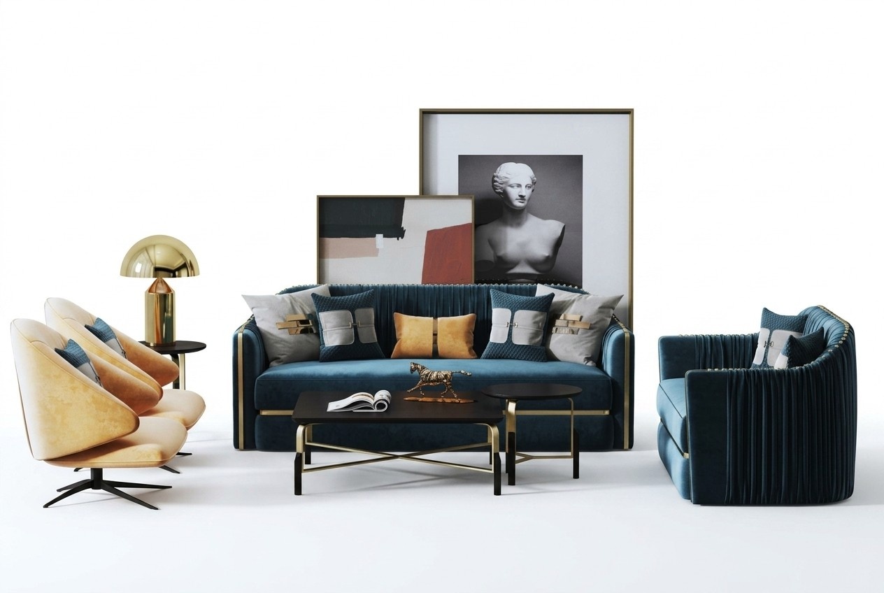 Sofagarnitur 3+2 Sitzer Set Design Sofa Polster Couchen Couch Modern
