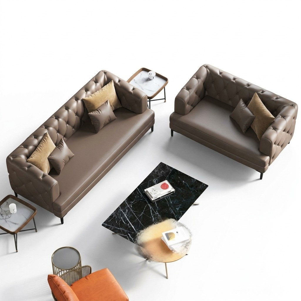 Sofagarnitur 3+2 Sitzer Set Design Sofas Polster Couchen Leder Relax