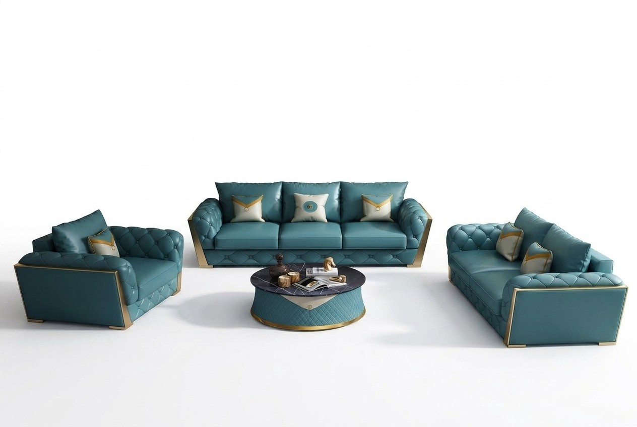 Sofagarnitur 3+2 Sitzer Wohnlandschaft Sofa Couch Polster Garnitur Sofas Leder