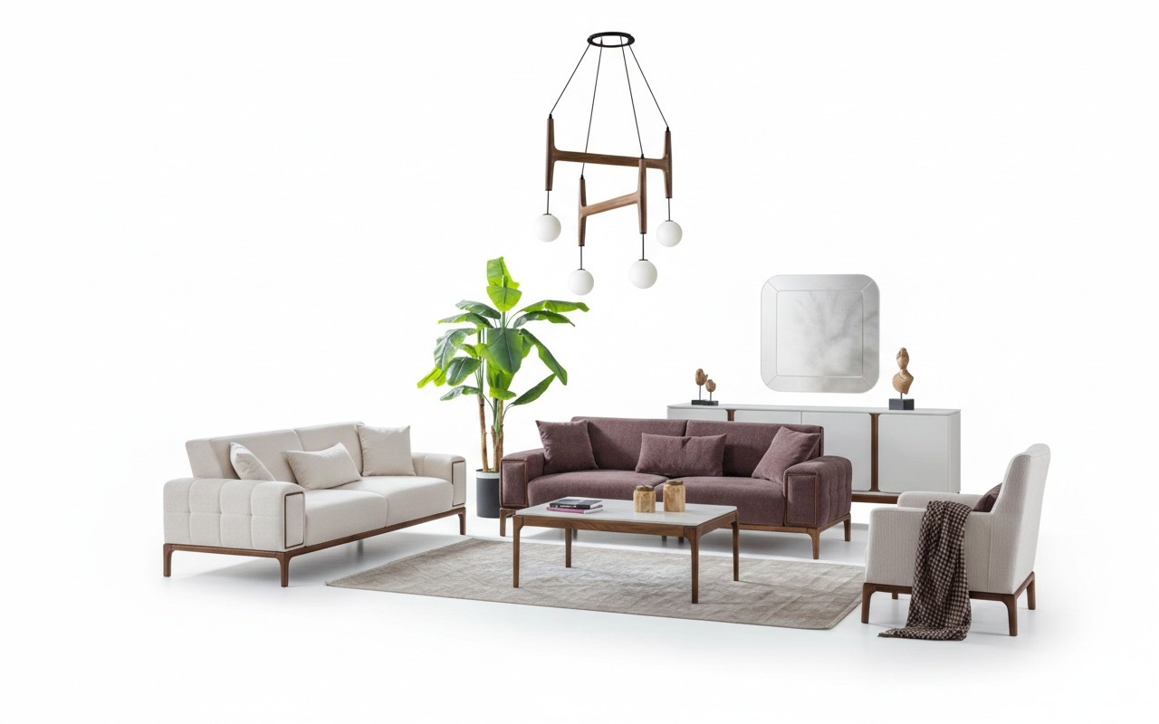 Sofagarnitur 3+3+1 Sitzer + Couchtisch 4tlg Set Polster Möbel Sofa Couch