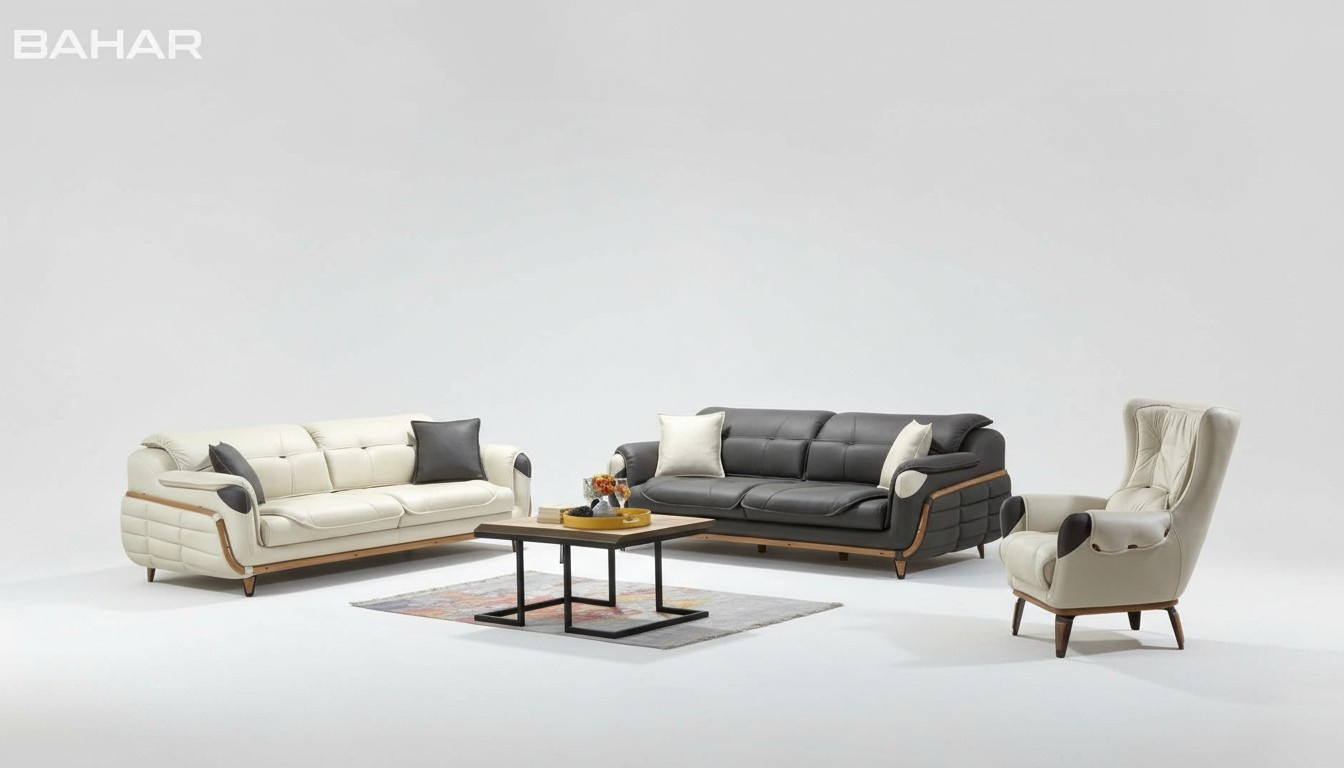 Sofagarnitur 3+3+1 Sitzer Gruppe Sofa Sessel Sofas Klassisches Set