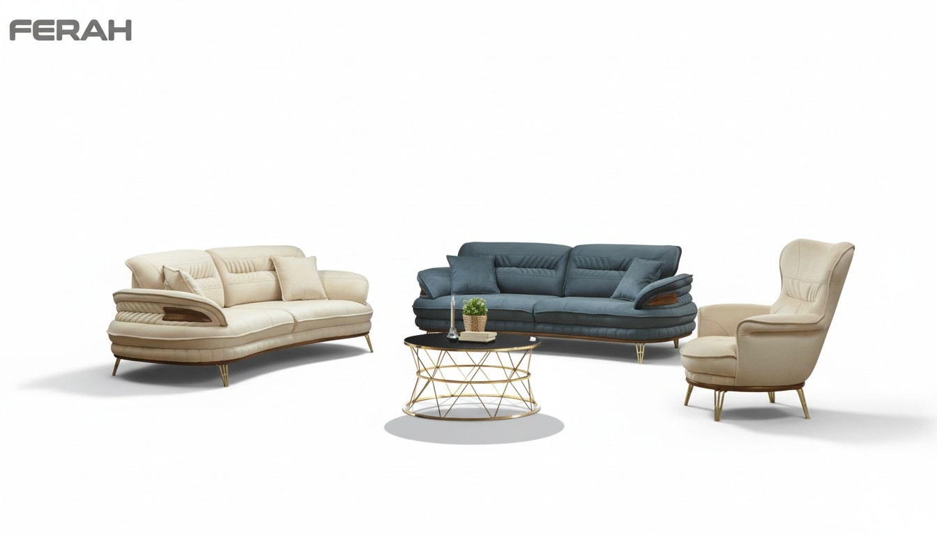 Sofagarnitur 3+3+1 Sitzer Sofa Sessel Sofas Garnitur Sitz Luxus Set