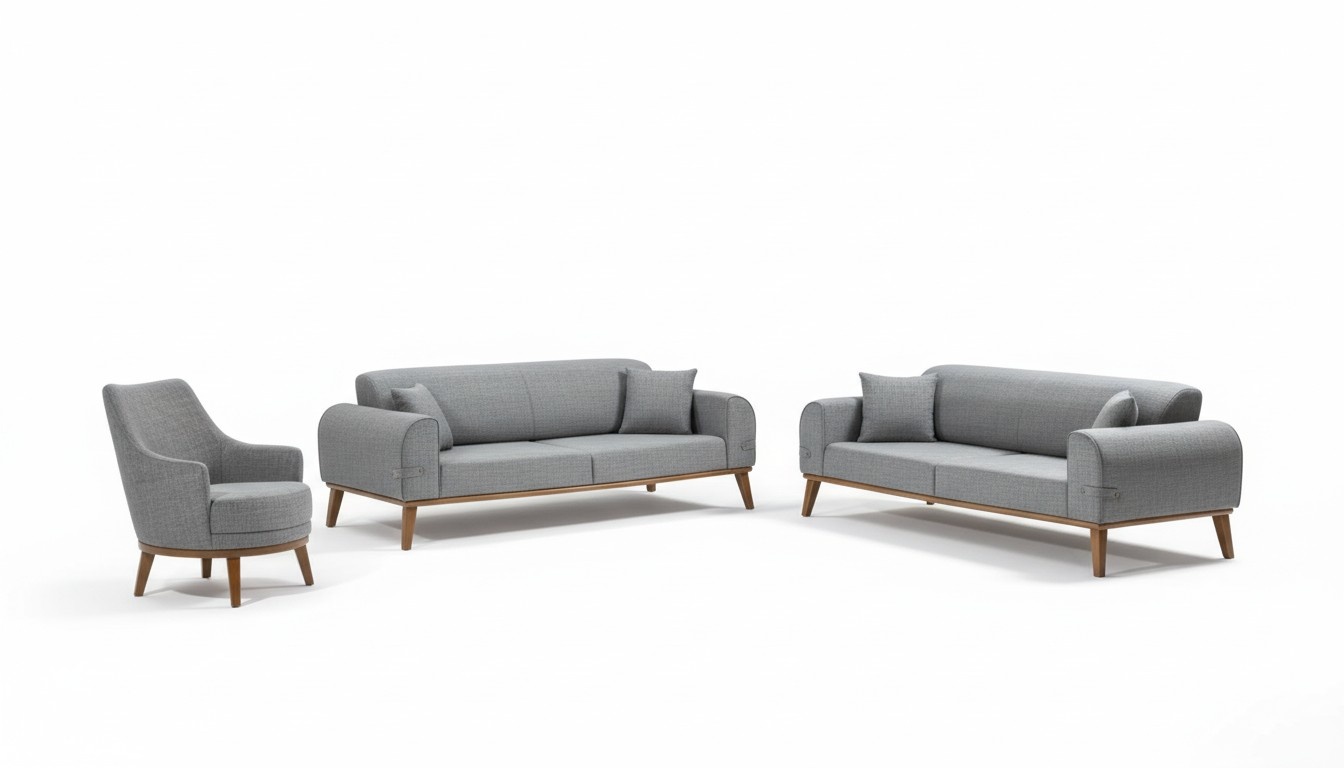 Sofagarnitur 3+3+1 Sitzer Design Sofa Polster Couch Modern Samt