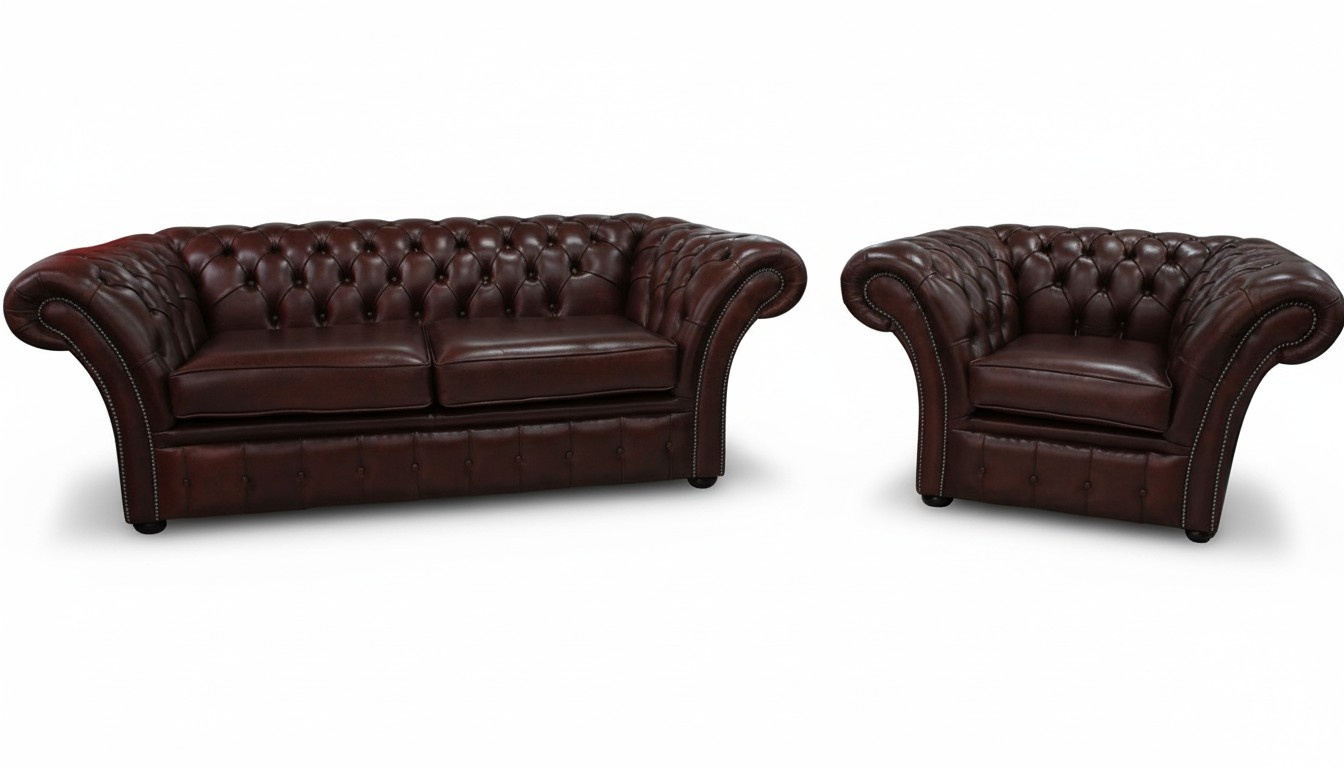 Sofagarnitur Chesterfield Polster Sofa Couch 3+1 Garnitur Leder Textil Stoff Set