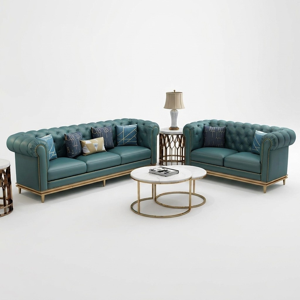 Sofagarnitur Couch Polster 3+2 Sitzer Leder Garnitur Sitz Polster Couchen 2tlg.