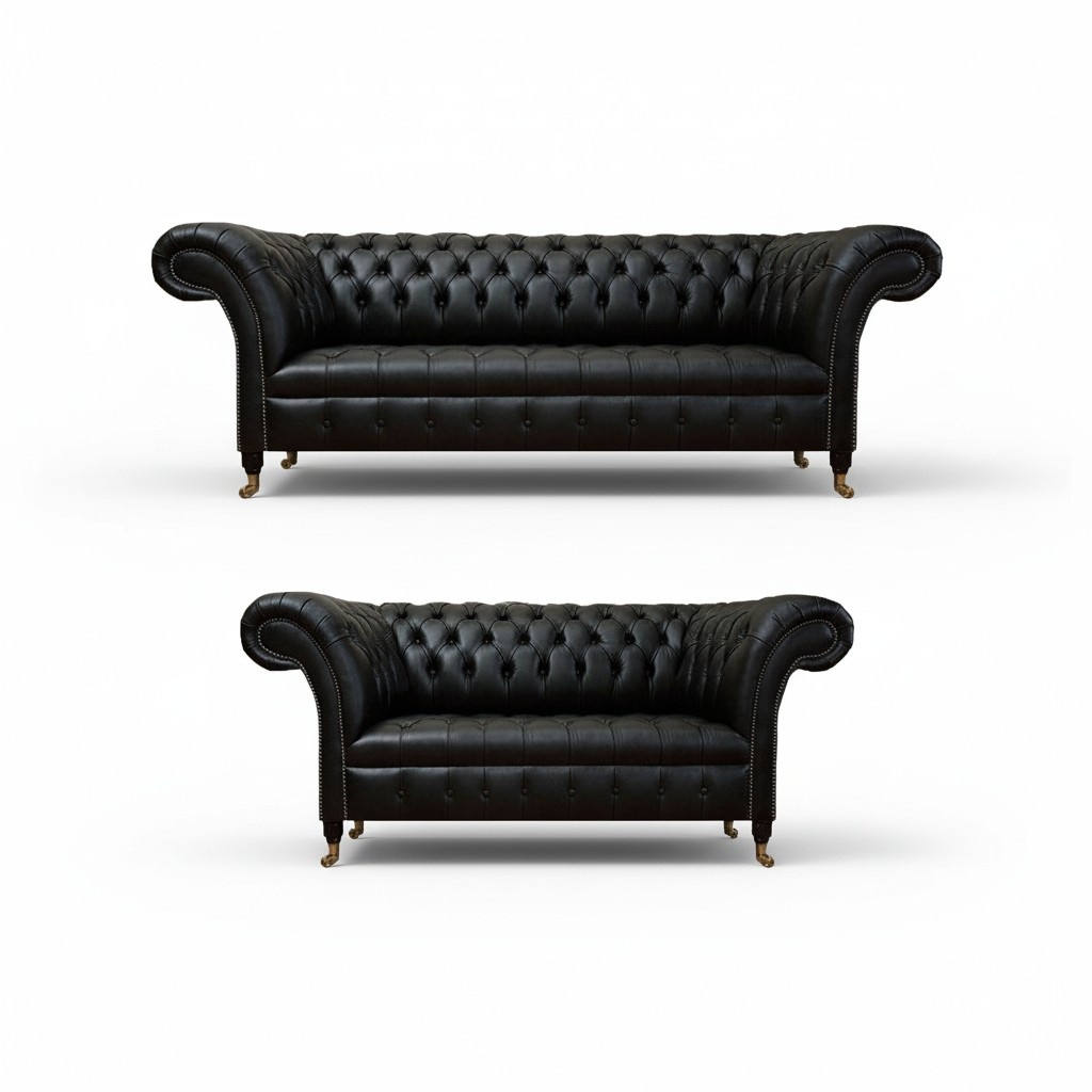 Sofagarnitur Couch Polster Chesterfield Design Komplett Sofas Ledersofa