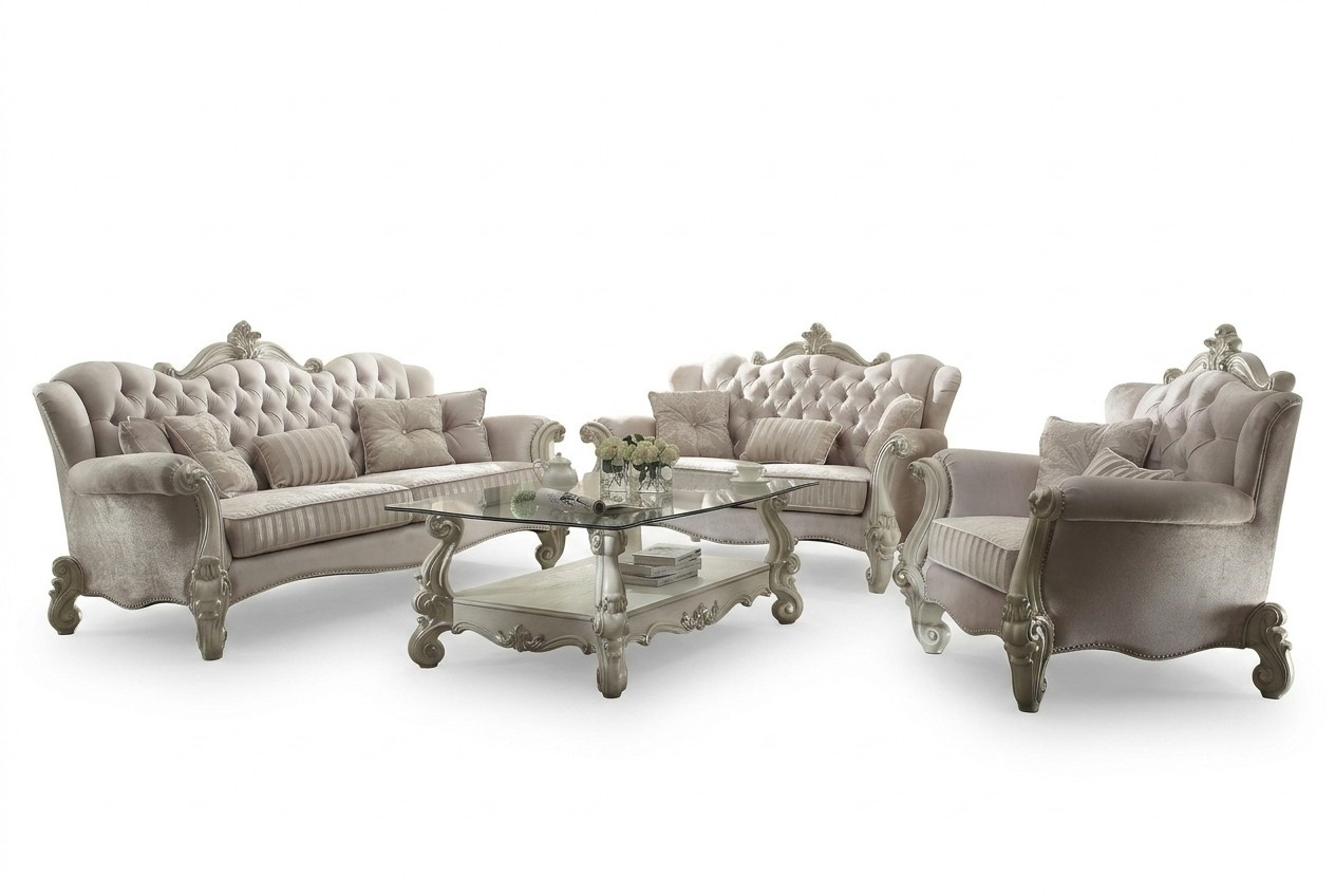 Sofagarnitur Couch Polster Klassik 3+1+1 Sitzer Set Design Sofas Polster