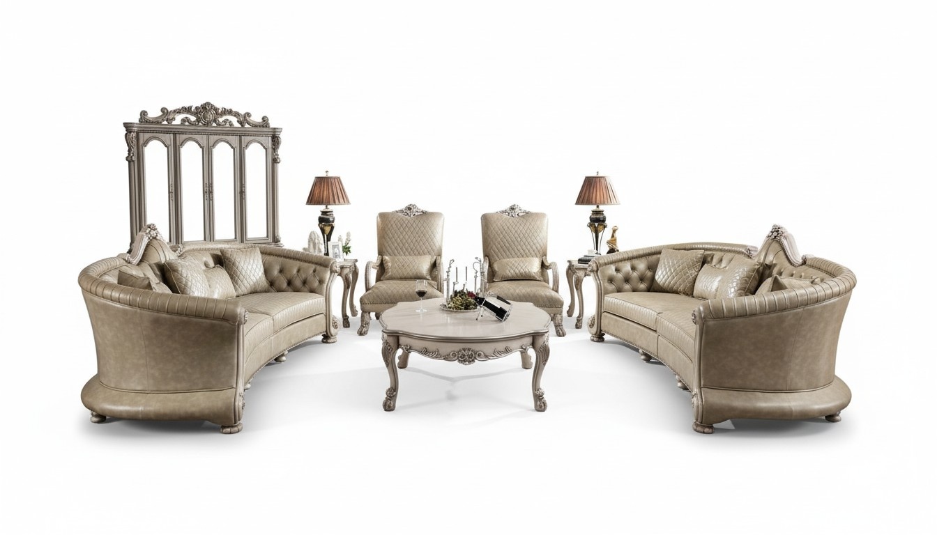 Sofagarnitur Couchtisch Beistelltisch Wohnlandschaft Sofa Polster 5tlg. Set Neu