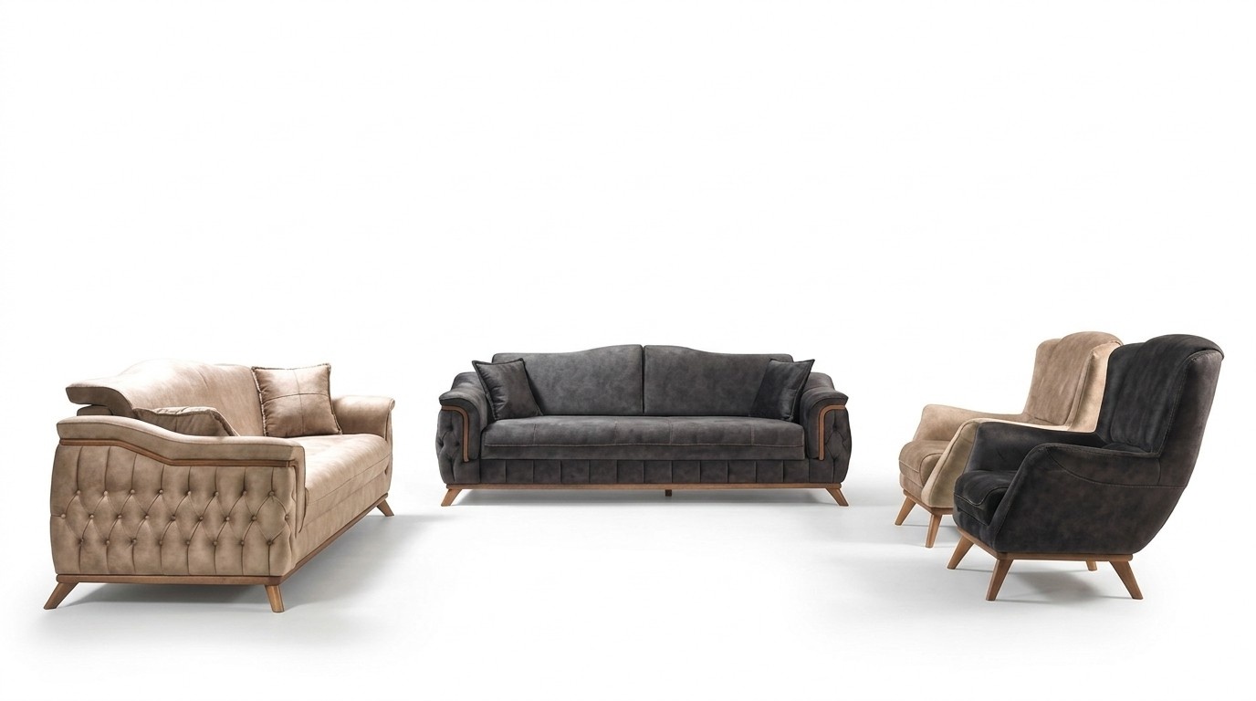 Sofagarnitur Komplette Garnitur Sofa Sessel Sofas Set 4tlg 3+3+1+1 Sitzer Textil