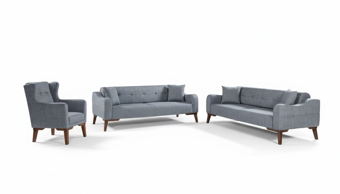 Sofagarnitur 3+3+1 Sitz Komplette Garnitur Sofa Sessel Textil 3 tlg