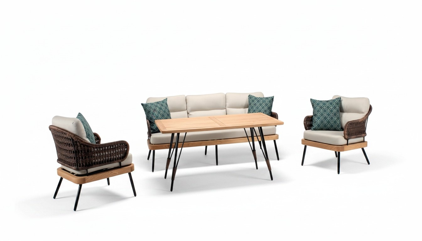 Sofagarnitur Outdoor Sitzgruppe Lounge Set Möbel Polyrattan Garten Möbel 4tlg