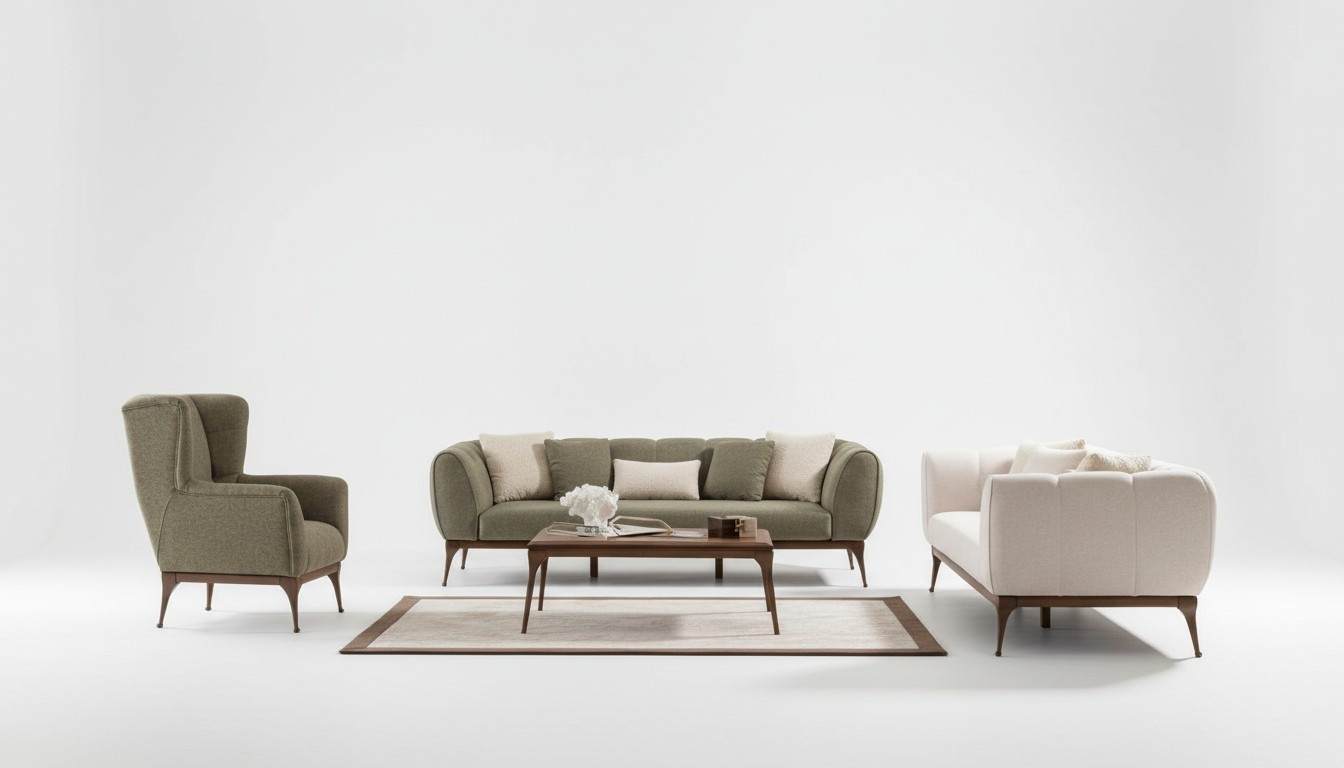 Sofagarnitur Sitzgruppe 2x Sofas 3 Sitzer Sessel Couchtisch Wohnzimmer