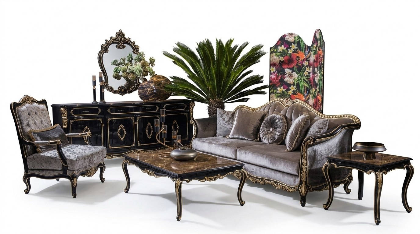 Sofagarnitur Sofa Kommode Beistelltisch Couchtisch Sessel Sofas Set 5tlg.