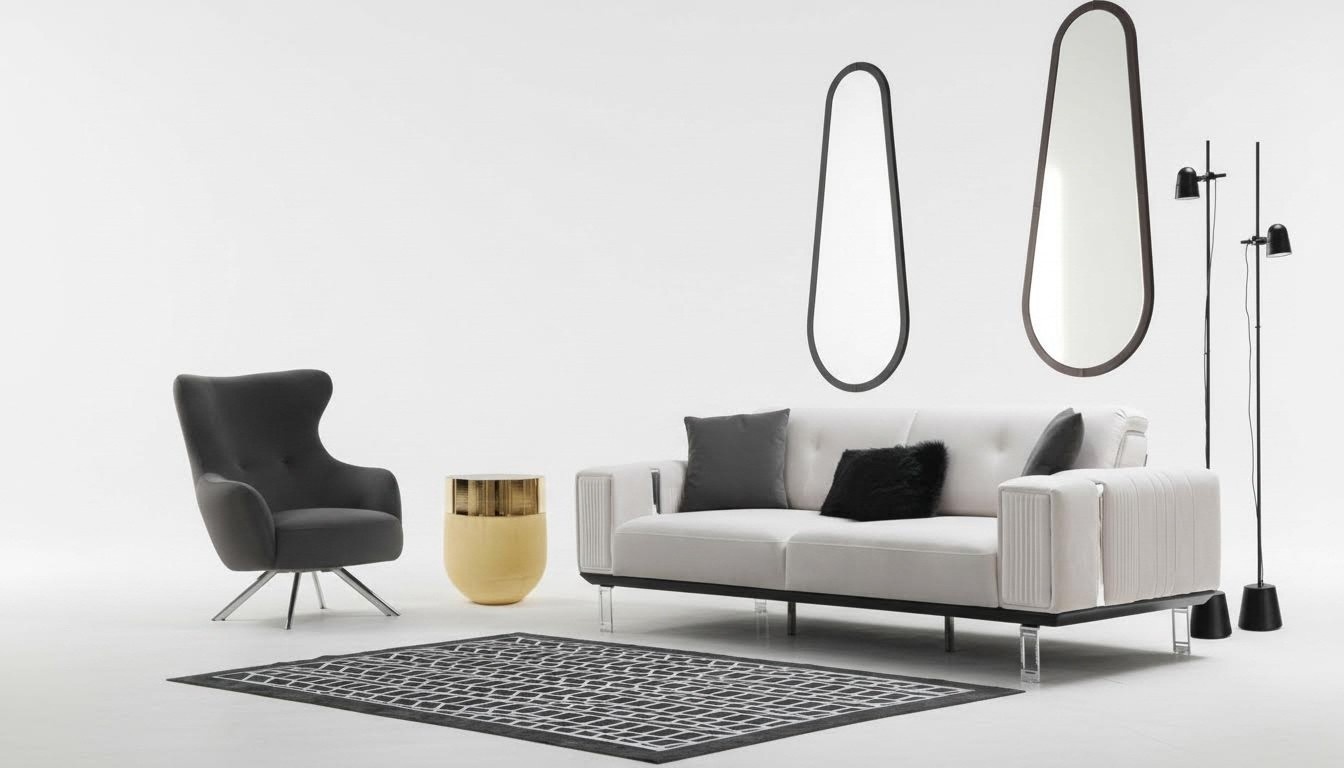 Sofagarnitur Sofa Luxus 3+1 Sitz Sofas Sessel Stoff Design Sitzpolster Möbel Neu