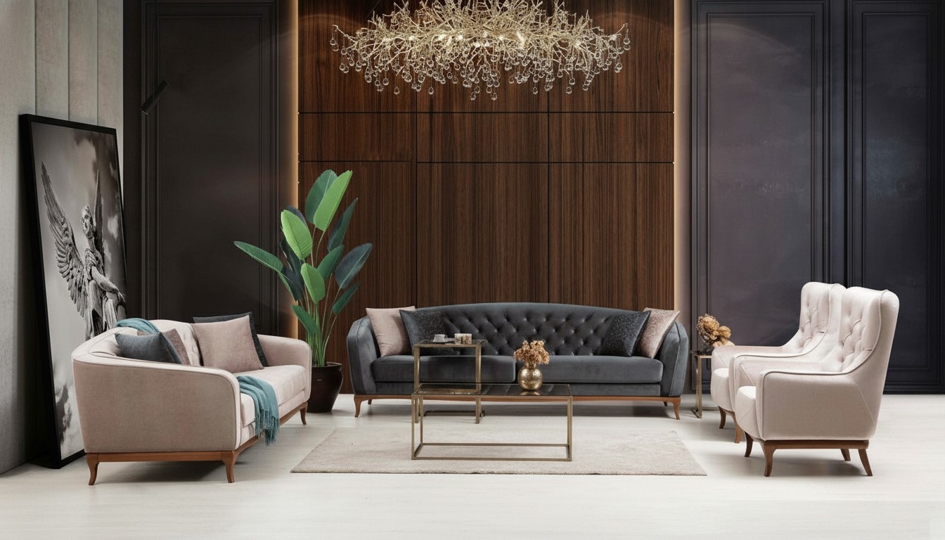 Sofagarnitur Sofa Luxus Garniur Sofas Sessel 4+3+1 Sitzer Modern 3tlg Set Design