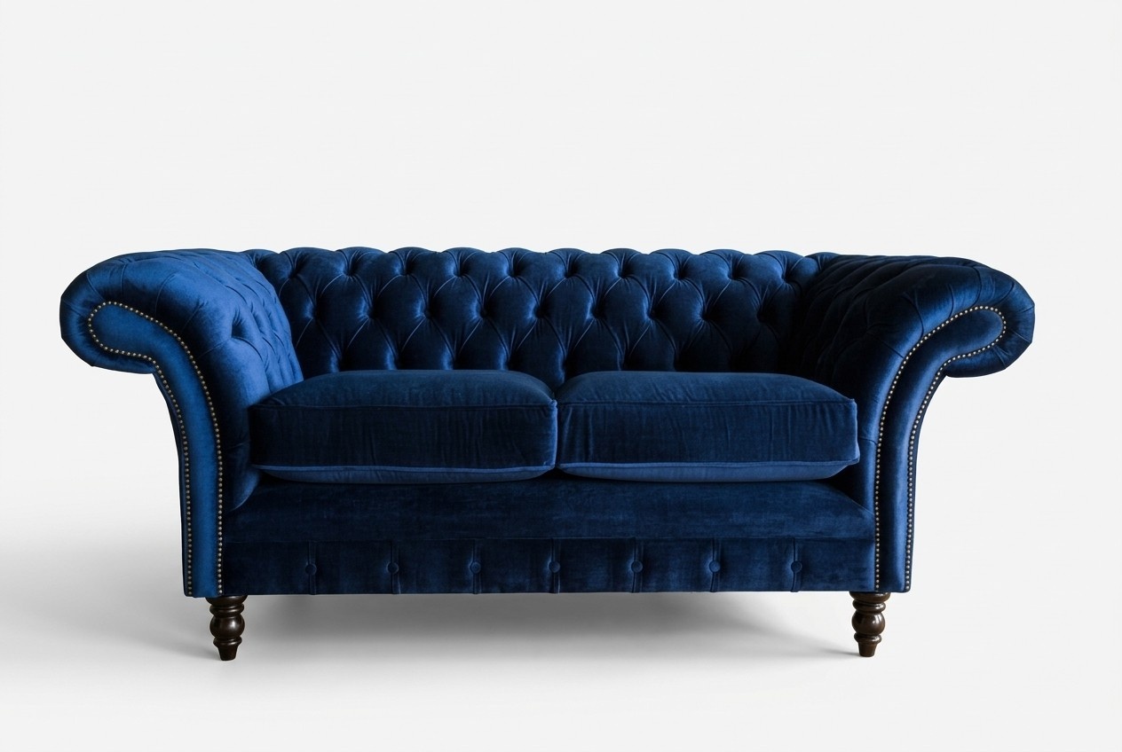 Sofas 2 Sitzer Couch Polster Sofa Stoff Chesterfield Couchen Garnitur