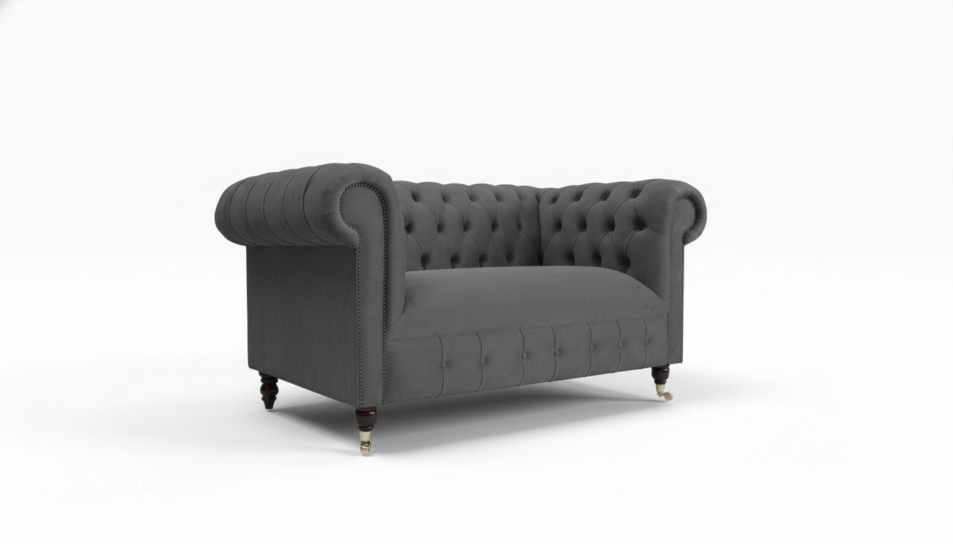 Sofas 2 Sitzer Couch Polster Sofa Stoff Chesterfield Couchen Garnitur