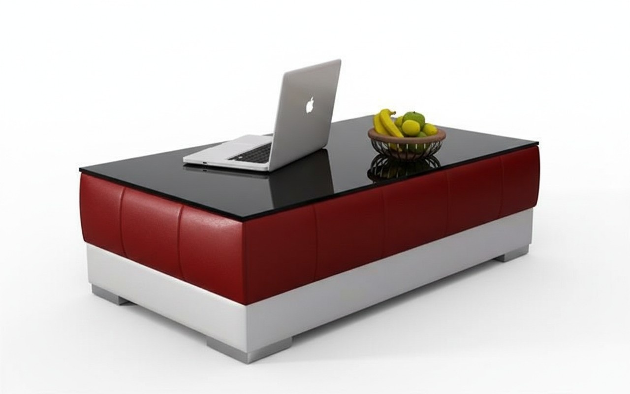 Sofatisch Design Wohnzimmer Leder Kaffee Glas Couch Polster Beistell Tisch