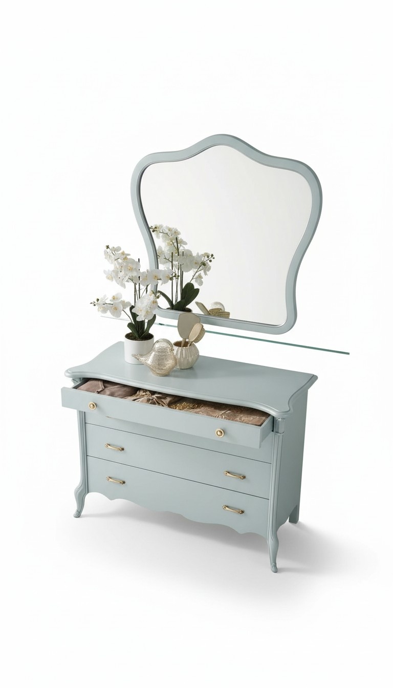 Spiegel Kommode Schrank Kommoden Schlafzimmer Set Holz Modern Stil