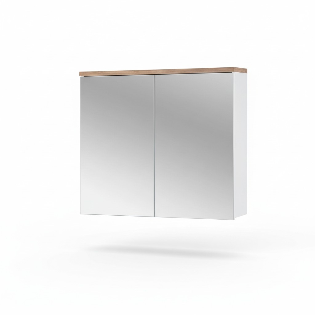 Spiegelschrank Wandschrank Badezimmerschrank mit Spiegel 80 cm Regal