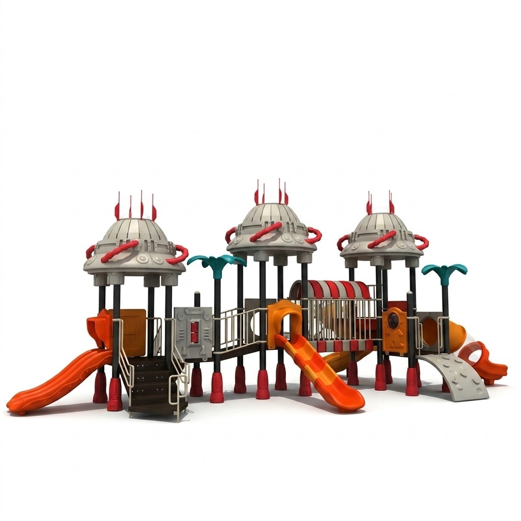 Spielplatz für Kinder in Form von Robotern Spielturm Rutsche Outdoor