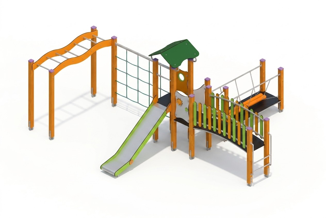 Spielplatzanlage Spielzone Spielpark Rutschbahn Spielbereich Bewegungsfläche