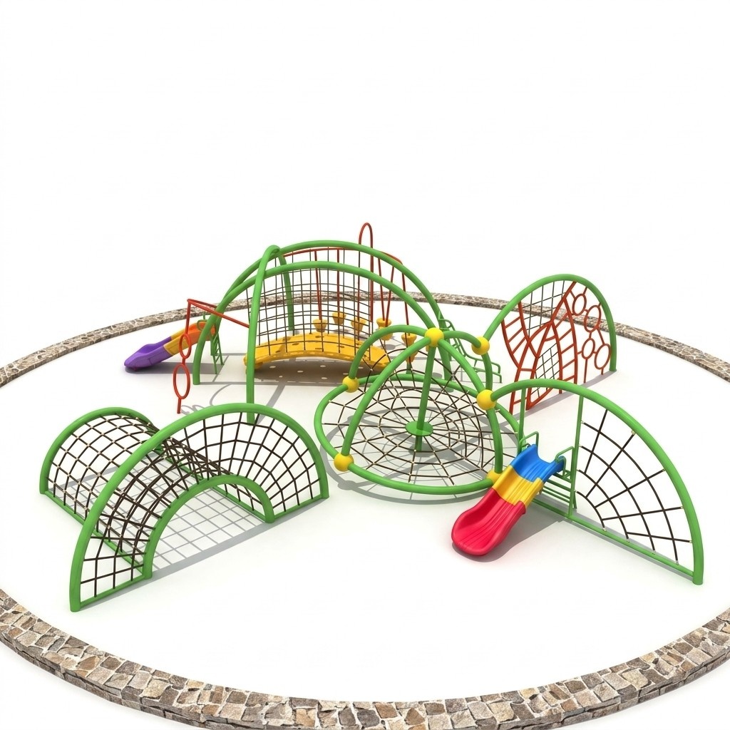 Spielturm mit Rutschbahnen Labyrinth Outdoor Sportkomplex für Kinder