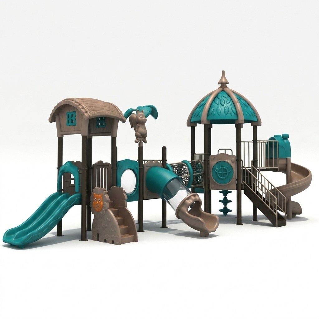 Spielturm mit Rutsche Kinderspielplatz aus Kunststoff Bereich Unterhaltung