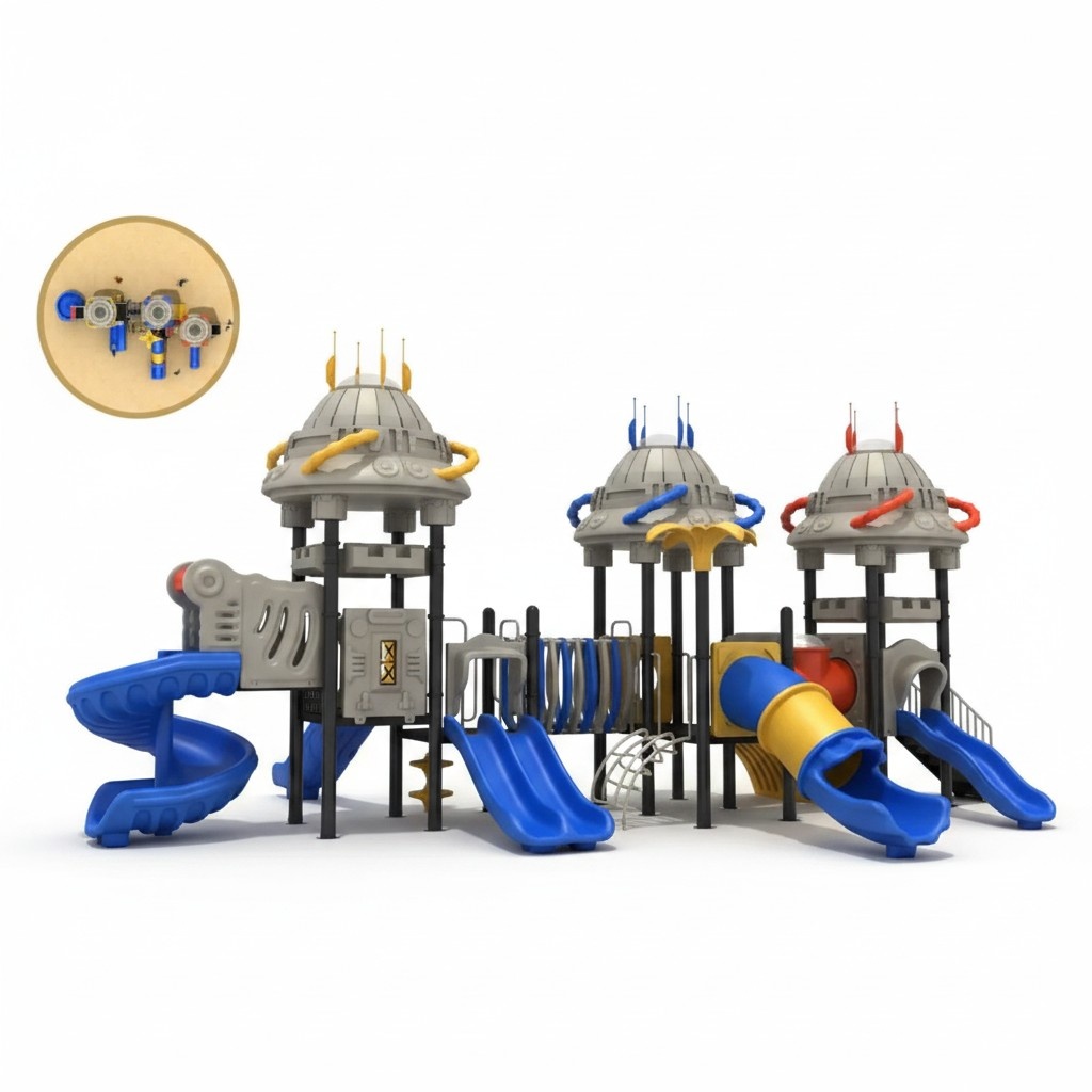 Spielturm mit Rutsche Kletterwand Spielplatz Spiel Kletter Plätze