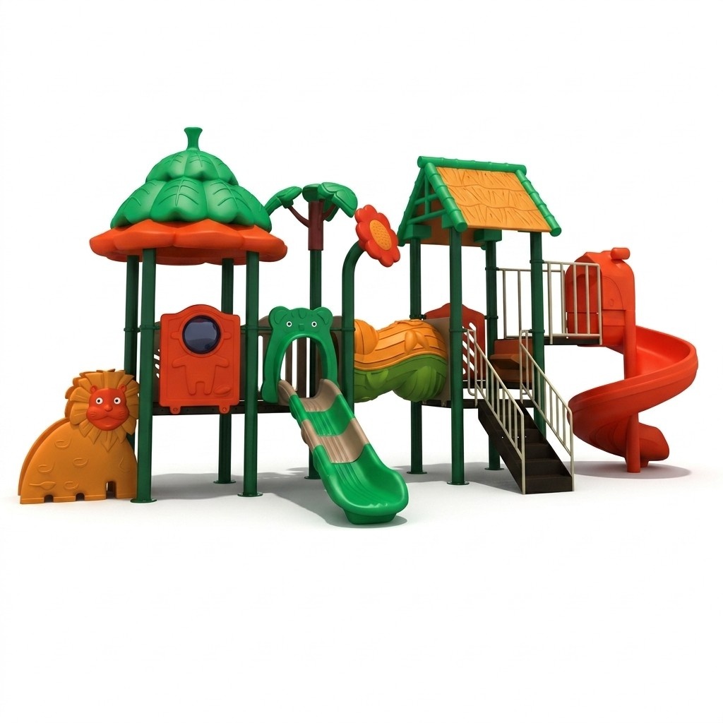 Spielturm mit Rutsche Outdoor Spielhaus Kinder Spielplatz Rutschen