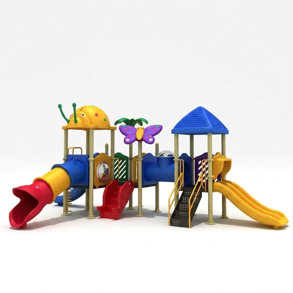 Spielturm mit Rutschen Bunter Spielplatz aus Kunststoff Outdoor Turm