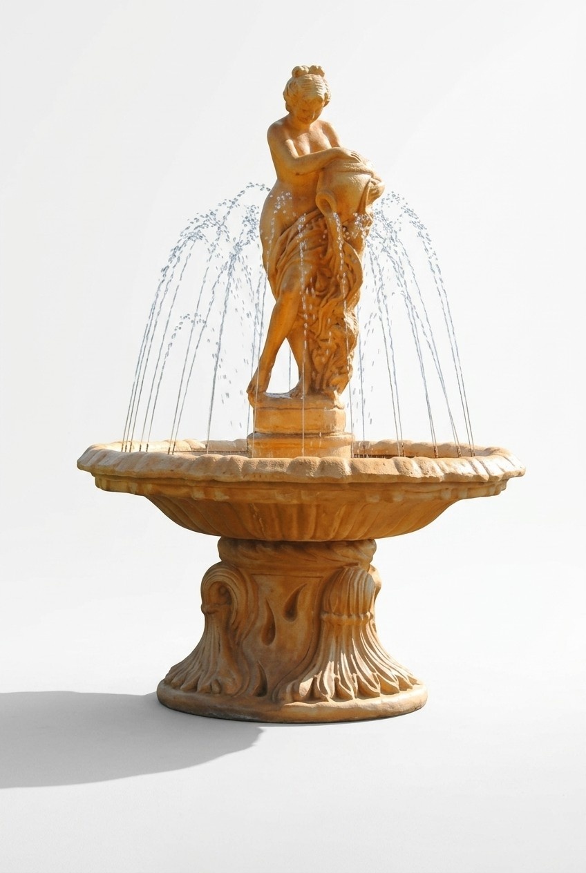 Springbrunnen Garten Teich Brunnen 155cm Steinbrunnen Gartenbrunnen