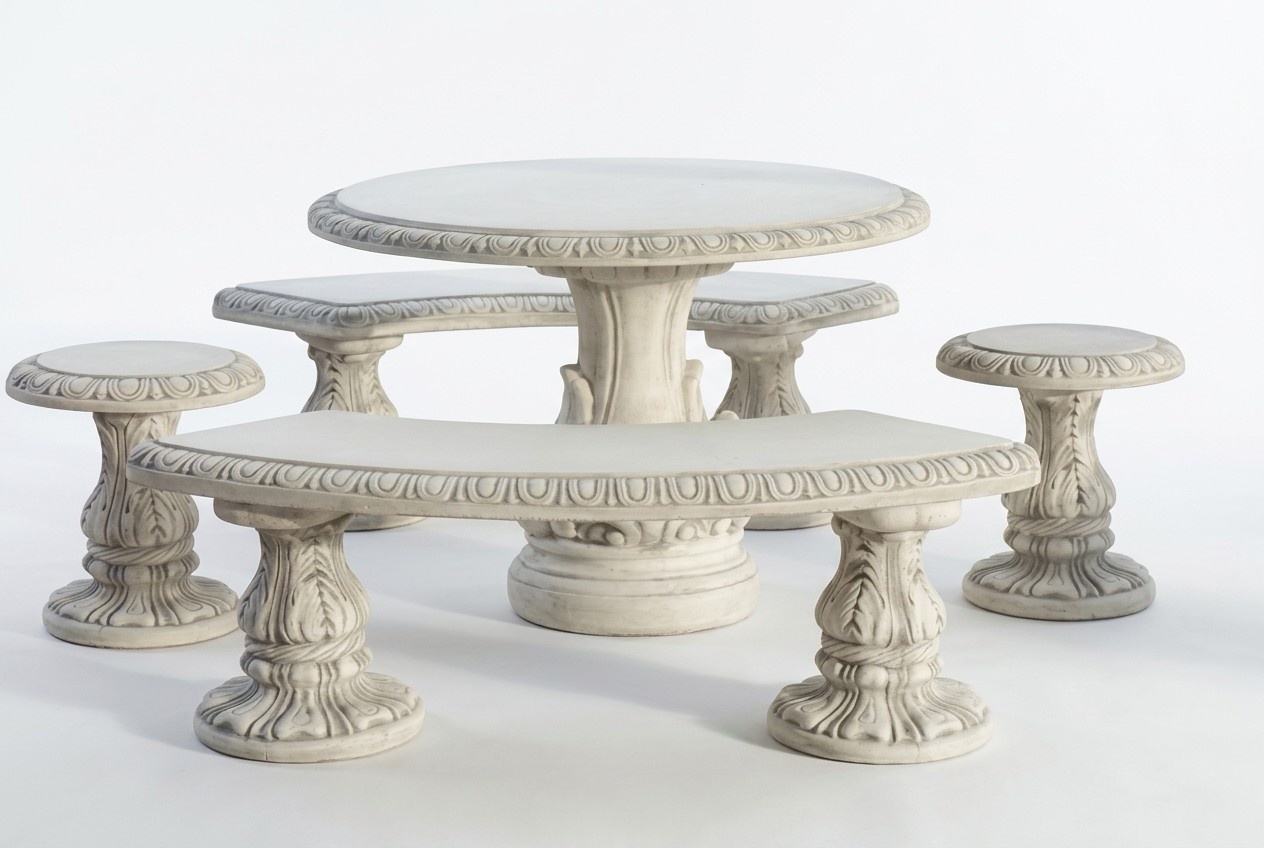 Stein Tisch Terrasse Garten Deko Möbel Edles Antik Stil Design Tische Neu