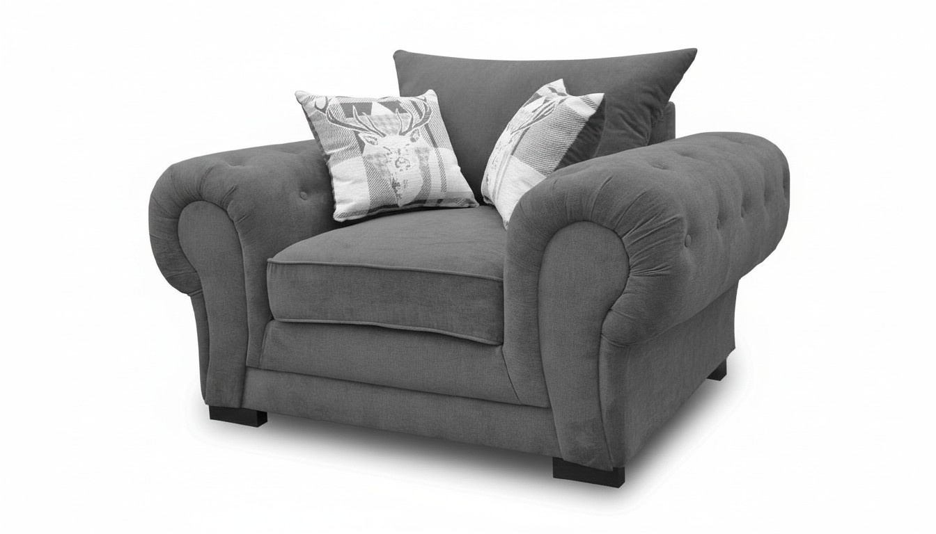 Stil Modernes Design Farbe Grau Wohnzimmer 1 Sitz Sessel Stoff Polyester Neu