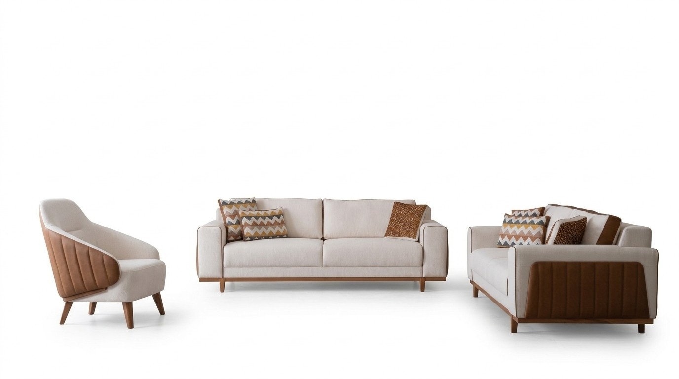 Stilvoll Sofagarnitur 3+2+1 Sitz Sessel Hochwertig Möbel Luxus Designen