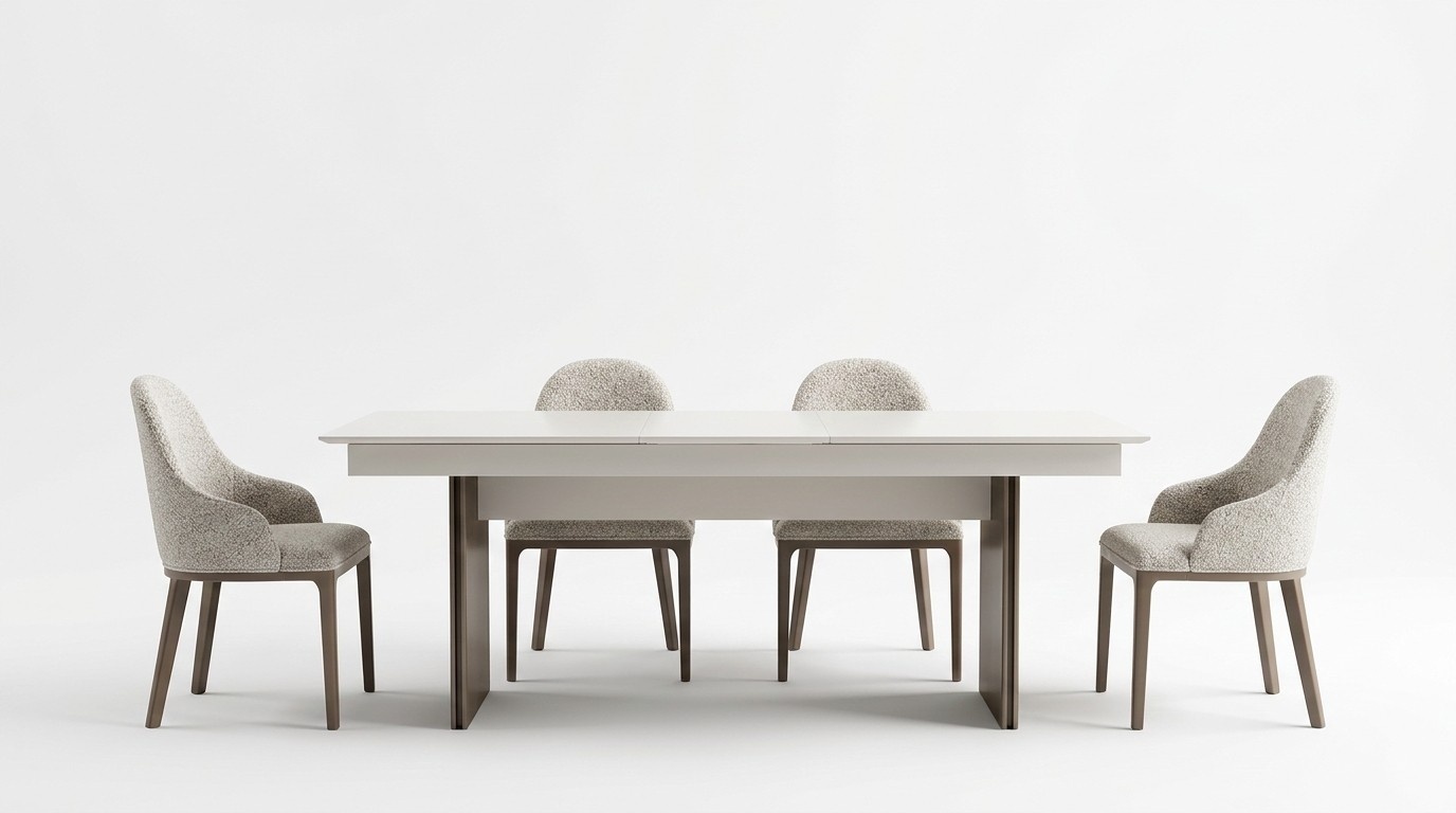 Stilvolle Küchenmöbel Designer Esstisch 4x Textil Stühle Edle Anrichte