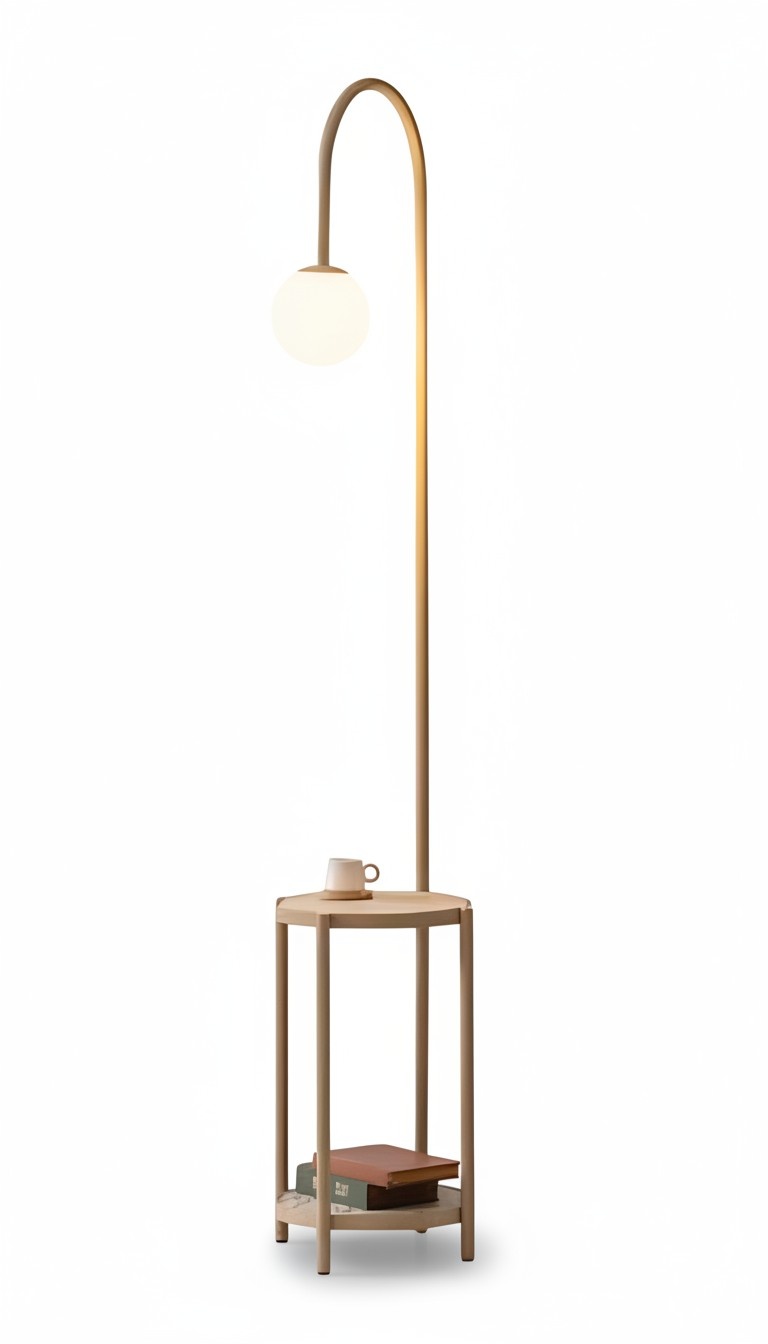 Stilvolle Stehlampe mit integriertem Tisch Komfort Vintage Lampe