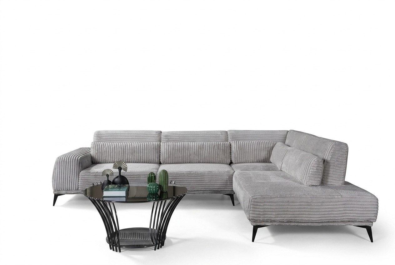 Stilvolles Ecksofa L-Form Luxus Wohhnzimmer Wohnlandschaft Sofas Couchen